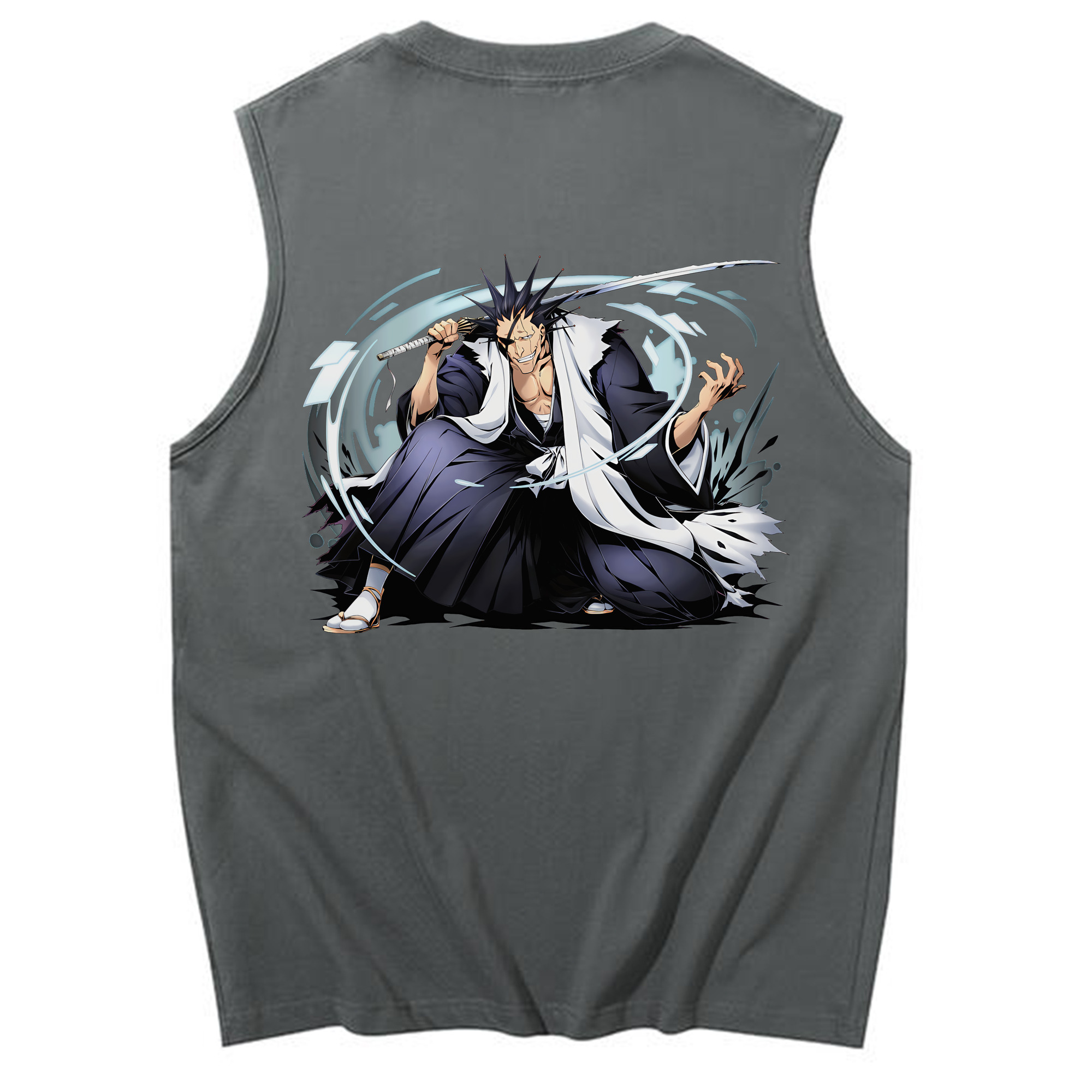 （画像用） ブリーチ ざらき けんぱち BLEACH Zaraki Kenpachi コットン100％タンクトップ（背面プリント）
